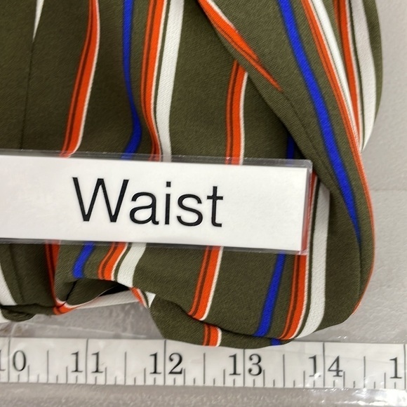 LUNIK Dress Wrap Olive Green Orange Blue Stripes Size Large - Picture 14 of 15